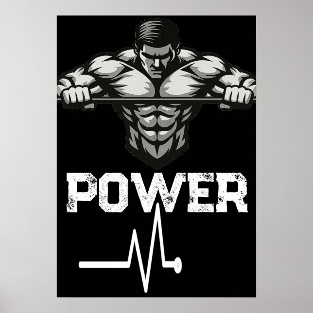Veiny Power Poster Hardcore Gym Art (Vorne)