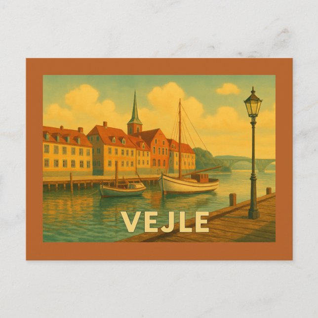 Vejle Dänemark Brücke Postkarte (Vorderseite)