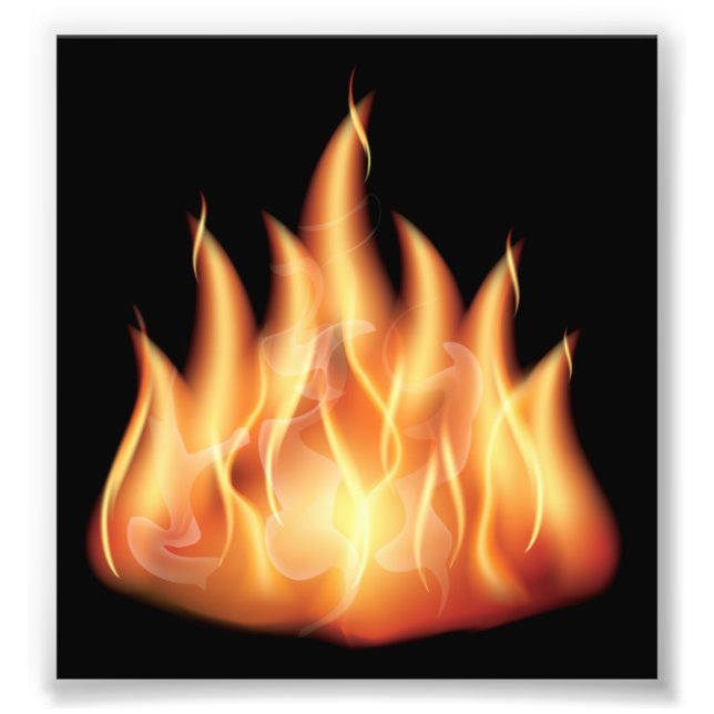 Vektor-Flammen1- WARME FLAMMEN, DIE SCHWARZE ORANG Fotodruck (Vorne)