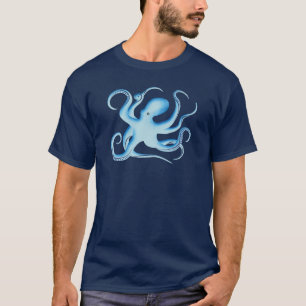 Vektor-Silhouette des Blauen Oktopus T-Shirt