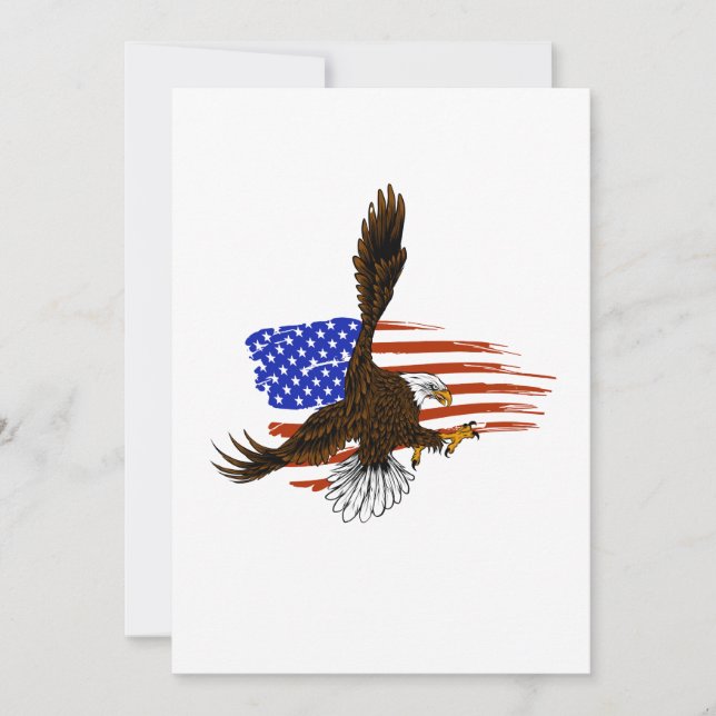 Vektor-Vektor-Amerikanischer Adler gegen Gussahne Dankeskarte (Vorderseite)