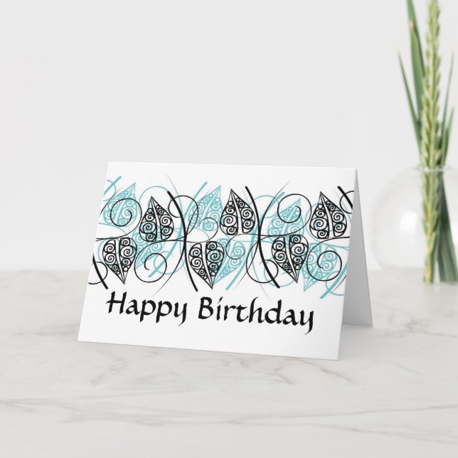 Vektoren - Happy Birthday - Maßgeschneidert Karte (Vorderseite)
