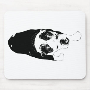 Vektorhund inspiriert fokussierte Winterarbeit Mousepad