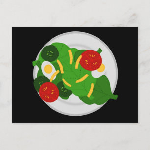Vektorillustration eines gemischten Gemüsesalats Postkarte