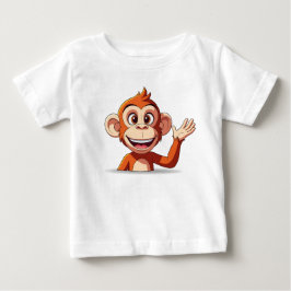 Vektorillustration eines winkenden Affen zur Begrü Baby T-shirt