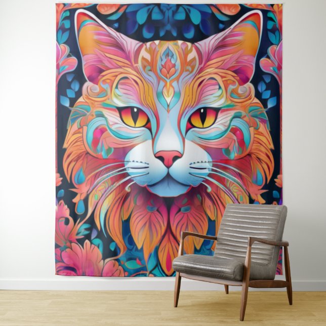 Vektorkatze Wandteppich (Beispiel)