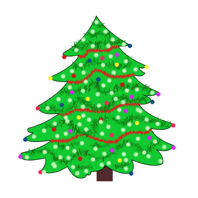 Vektorkunst verzierte Weihnachtsbaum Freistehende Fotoskulptur (Vorne)