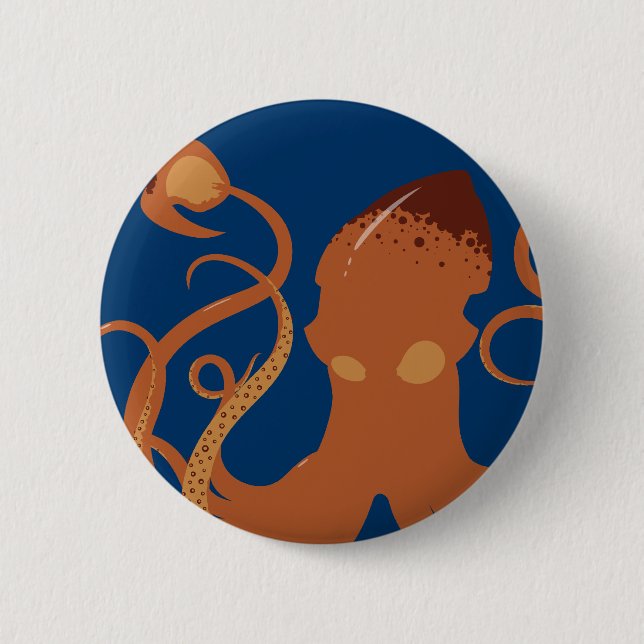 Vektorriesiger Tintenfisch-Knopf Button (Vorderseite)