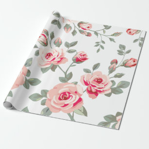 VektorRosen-Muster-Verpackungs-Papier Geschenkpapier