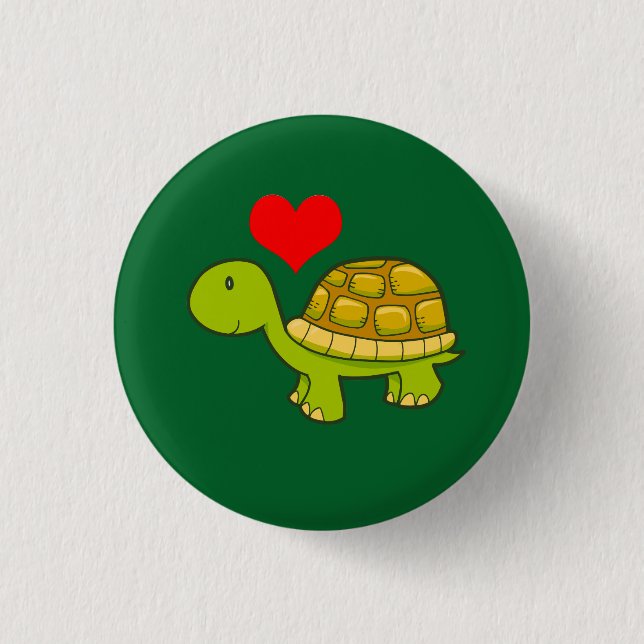 Vektorschildkröte mit Herzen Button (Vorderseite)