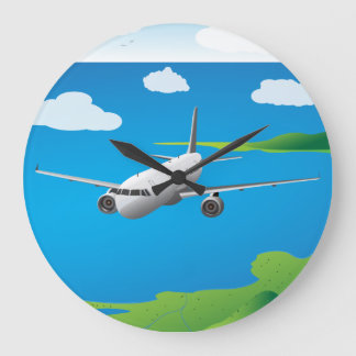 Vektoruhren des Passagierflugzeug-A321 Große Wanduhr