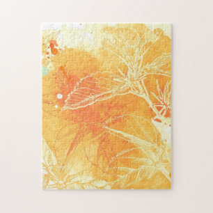 Vektorwatercolor-Hintergrund u. tropische Blumen