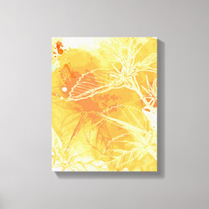 Vektorwatercolor-Hintergrund u. tropische Blumen Leinwanddruck