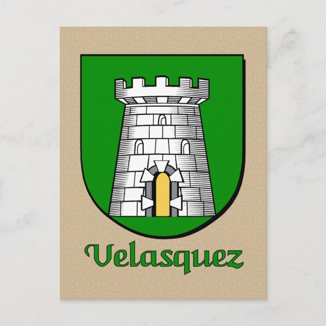 Velasquez Familie Heraldic Shield Postkarte (Vorderseite)