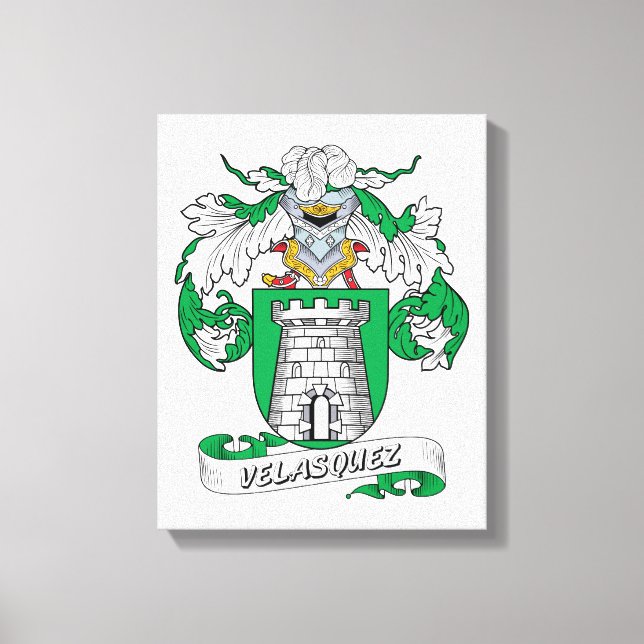 Velasquez Familienwappen Leinwanddruck (Vorderseite)