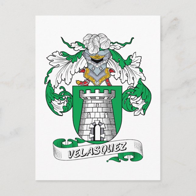 Velasquez Familienwappen Postkarte (Vorderseite)