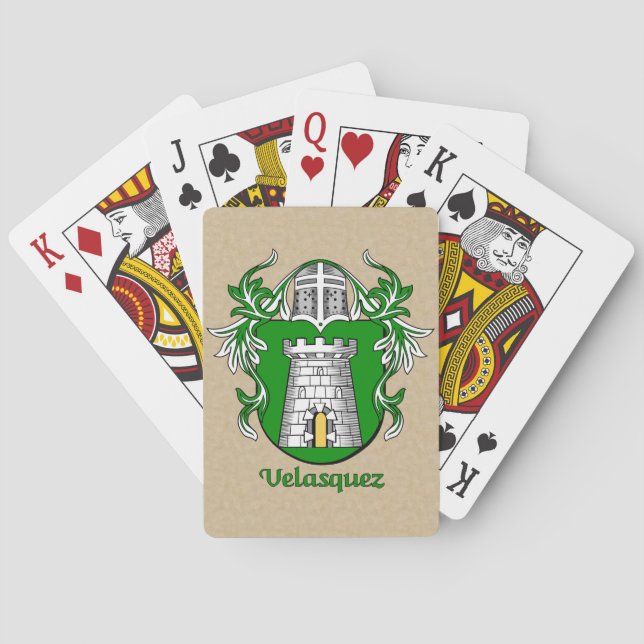 Velasquez Heraldic Shield mit Mantling Spielkarten (Rückseite)