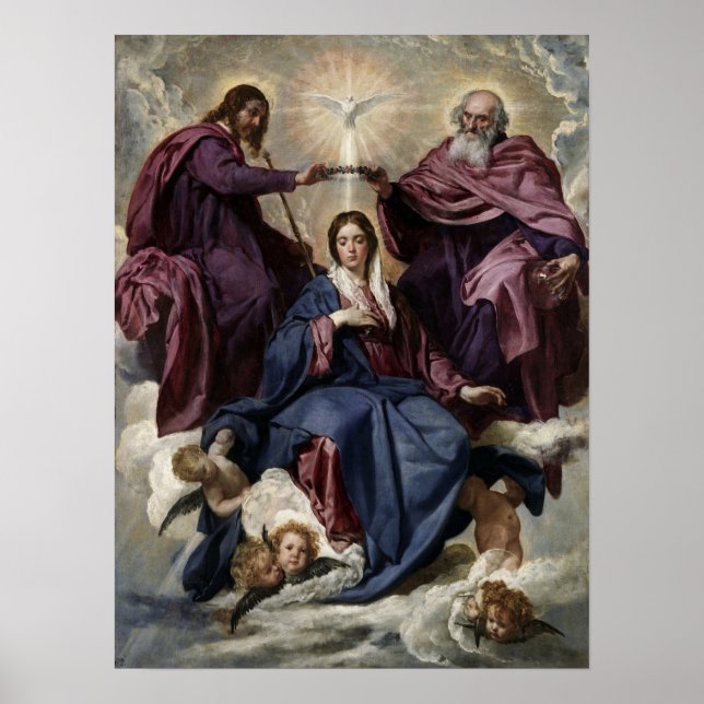Velázquez - Die Krönung unserer Frau 1635 Poster (Vorne)