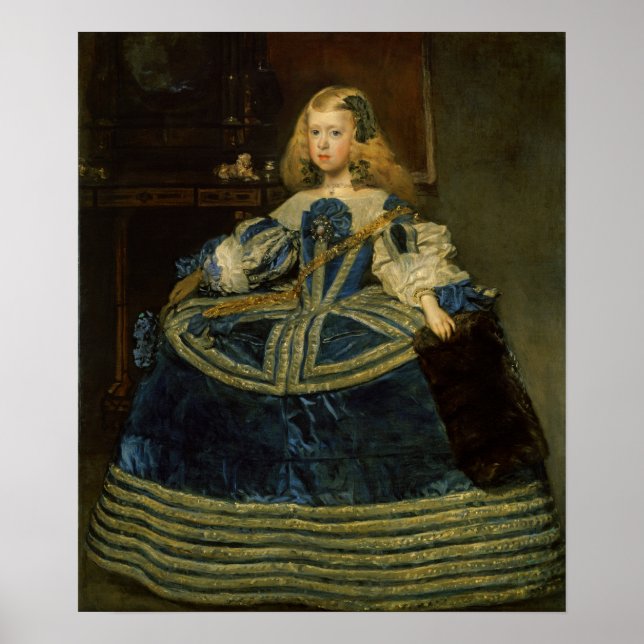 Velázquez - Margarita Teresa in einem blauen Kleid Poster (Vorne)