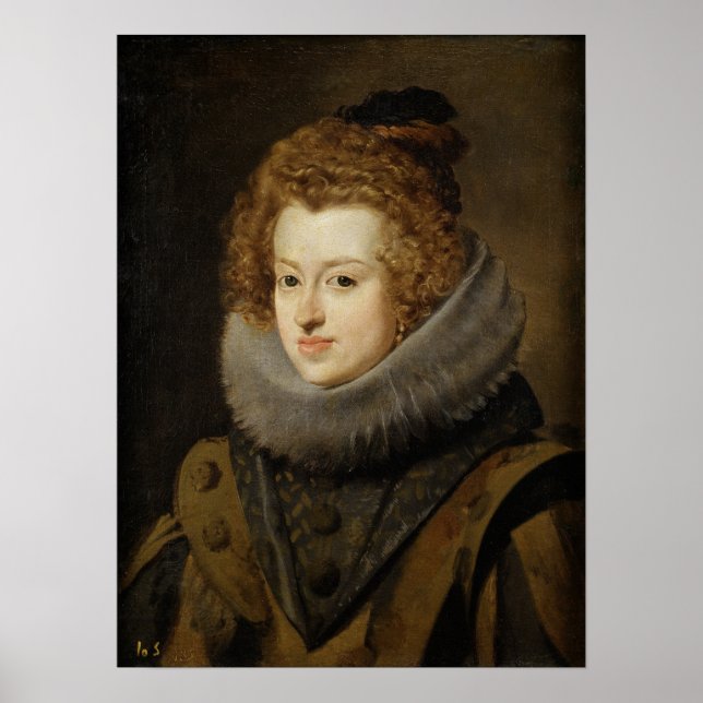 Velázquez - Maria von Österreich Königin von Ungar Poster (Vorne)