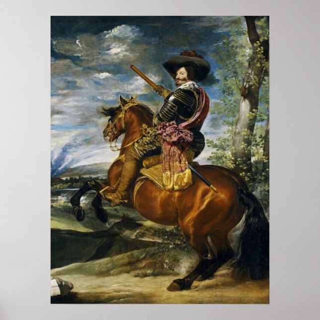 Velázquez - Reittier Gaspar De Guzmán Olivares Poster (Vorne)
