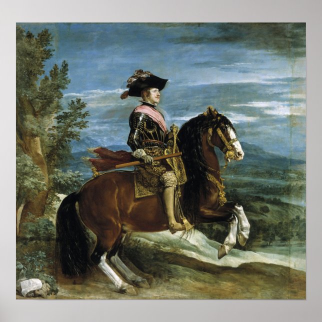 Velázquez - Reittier Philip IV 1631 Poster (Vorne)