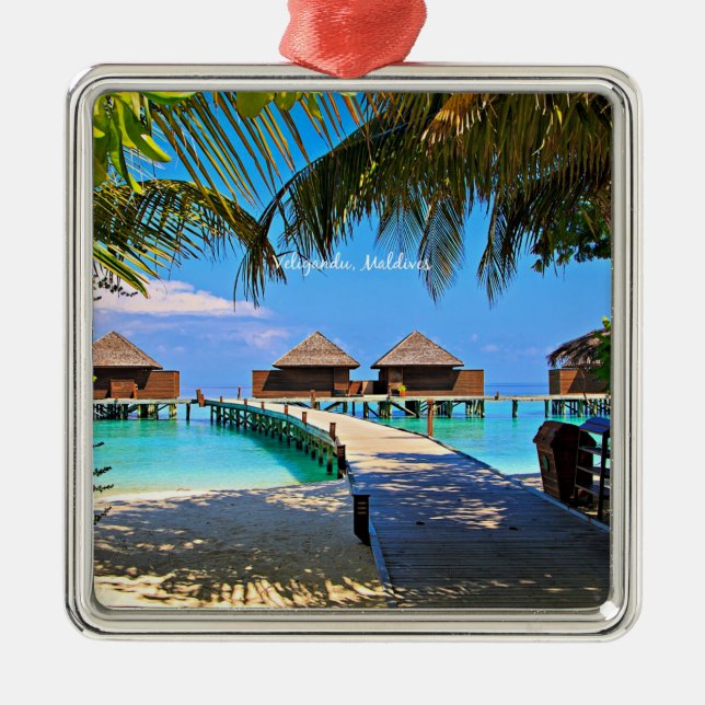 Veligandu, tropische Malediven, Ornament Aus Metall (Vorne)