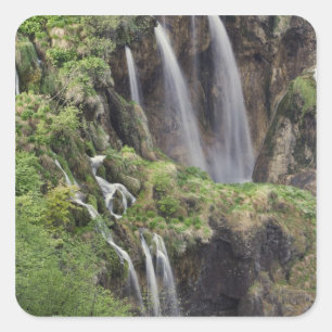 Veliki Slap (Wasserfall) Plitvice-Seen National Quadratischer Aufkleber