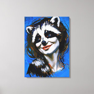 "Velka Teyani" flüstert Raccoon Trickster Leinwanddruck
