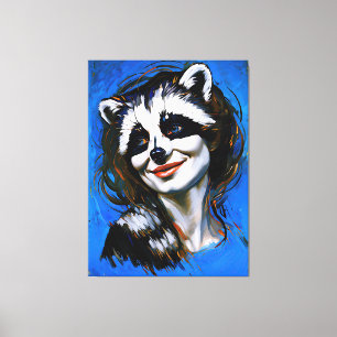 "Velka Teyani" flüstert Raccoon Trickster Leinwanddruck