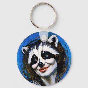 "Velka Teyani" flüstert Raccoon Trickster Schlüsselanhänger