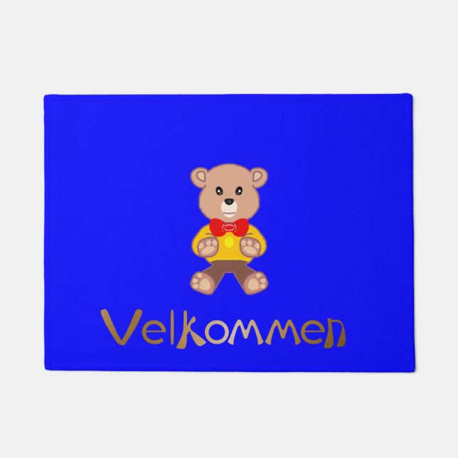 Velkommen Bear Blue Doormat Fußmatte (Vorderseite)