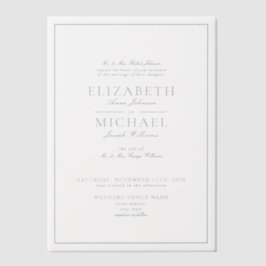 Vellum Elegant Dusty Blue Classic Script Wedding