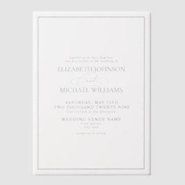Vellum Formal Dusty Blue Classic Script Wedding
