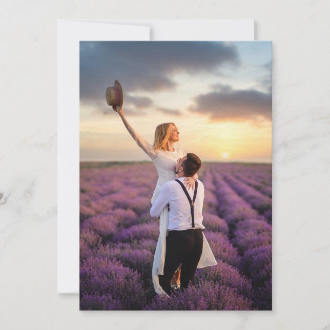 Vellum-Foto-Hintergrundkarte Einladung (Vorderseite)