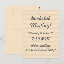 Vellum Look Bookclub-Erinnerung Postkarte