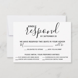 Vellum Noir Rustique Script photo mariage RSVP