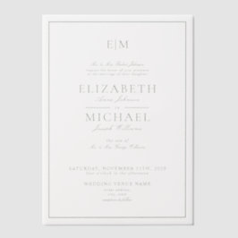 Vellum Sage Green Classic Script Monogram Wedding