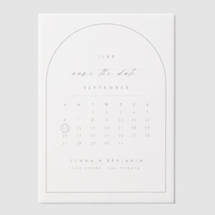 Vellum Save the Date Kalender Foto-Overlay