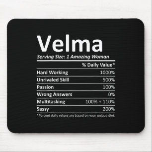 Velma Ernährung Personalisierter Name Lustiges Wei Mousepad