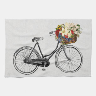 Vélo à fleurs de serviettes de cuisine