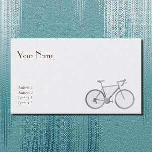 Vélo à l'aspect argenté sur carte de visite blanch