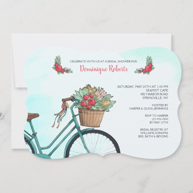 Vélo Avec Invitation Fleurs (Devant)