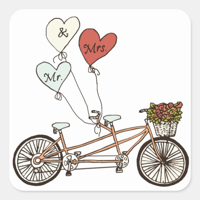 Vélo d'amour M. & Mme sticker (Devant)
