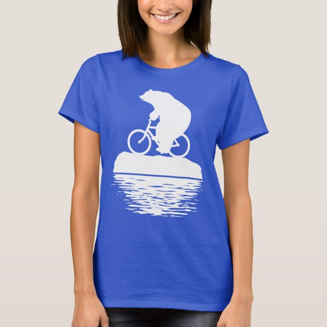 Vélo d'équitation d'ours blanc sur le T-shirt des (Devant)