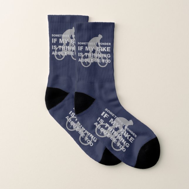 Vélo drôle pensant au bleu imitation de citation (Paire)