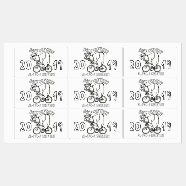 Vélo Hiver 2019 Alpaca Sweater Sticker (Feuille)