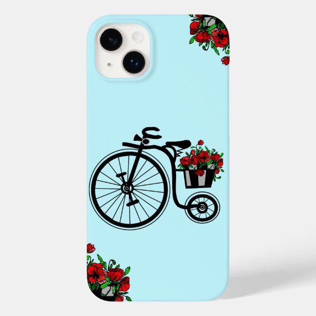 Vélo romantique avec Fleurs Cadeau coque iphone (Verso)
