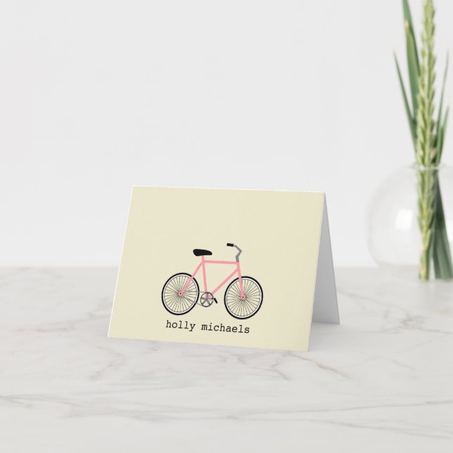 Vélo rose Cartes pour notes personnalisés (Devant)