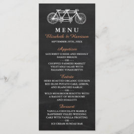 Vélo Tandem Sur Chalkboard Menu Mariage